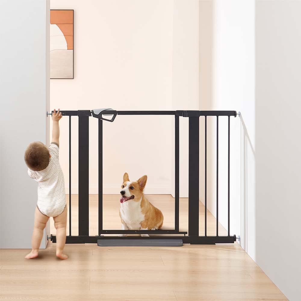 Amazon.co.jp: unipaws ペットゲート 透明ゲート アクリル板 ブラック